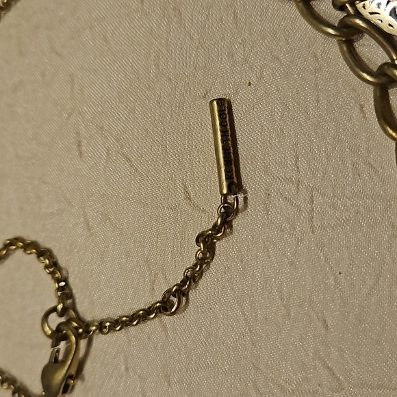 KENNETH COLE Vintage Brass, Abalones & Deep Blue stones Necklace - Picture 7 of 12